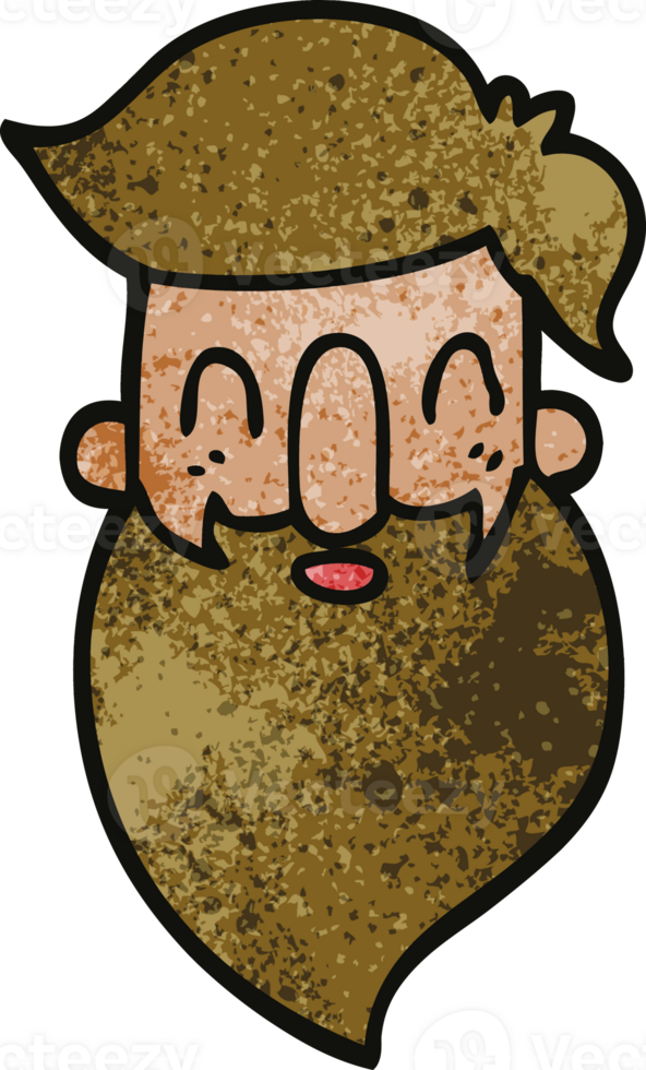 cartoon doodle man with beard png