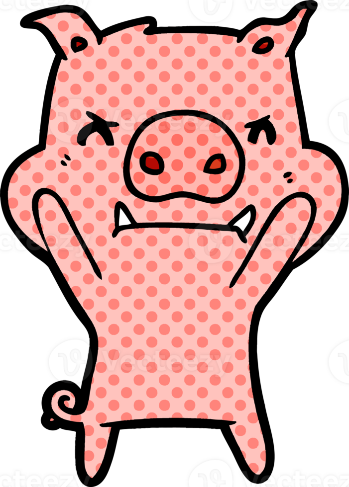 angry cartoon pig png