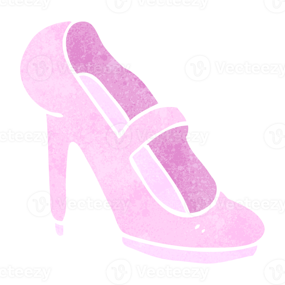 hand retro cartoon high heeled shoe png