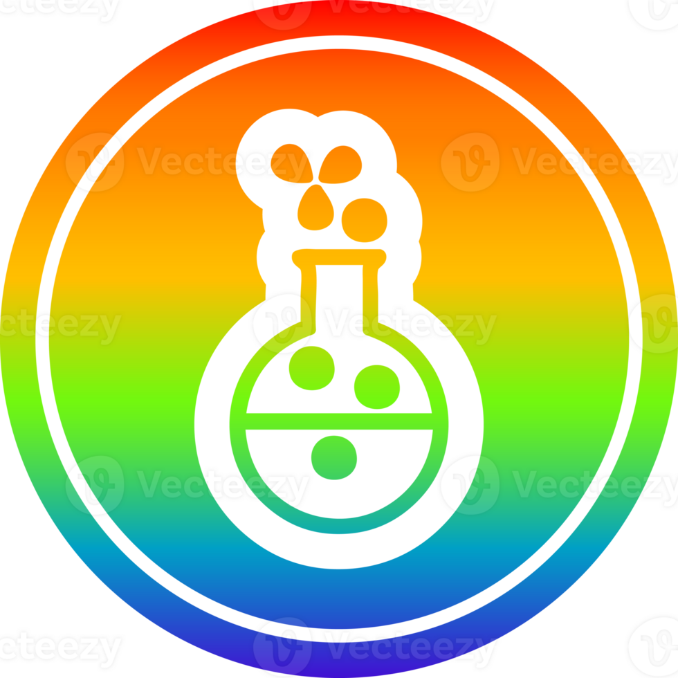 science experiment circular icon with rainbow gradient finish png