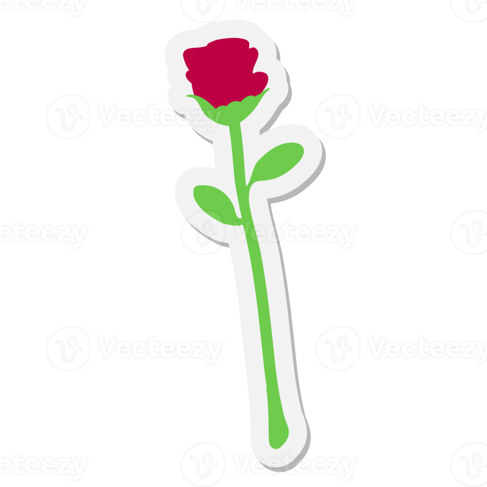 single rose sticker png