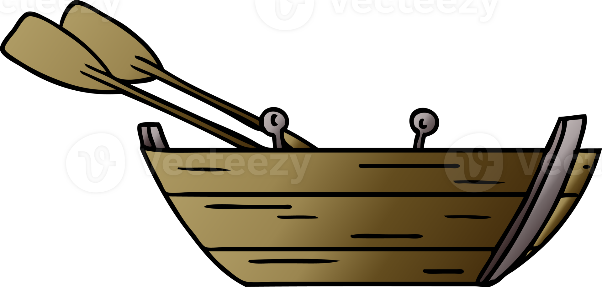 hand drawn gradient cartoon doodle of a wooden row boat png