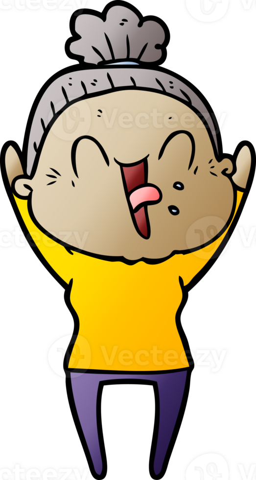 cartoon happy old woman png