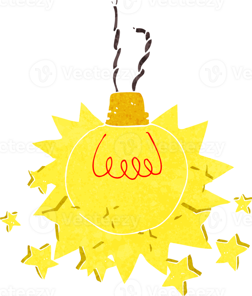 cartoon shining light bulb png