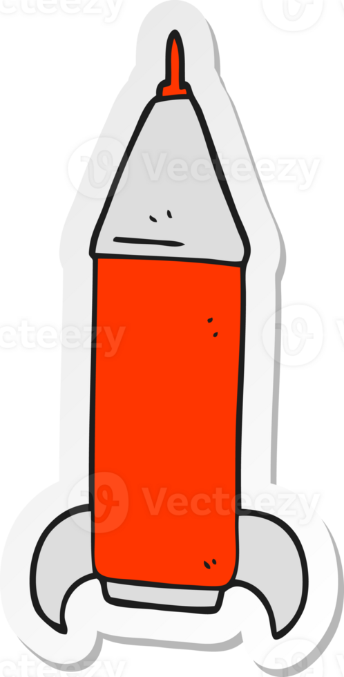 sticker of a cartoon space rocket png
