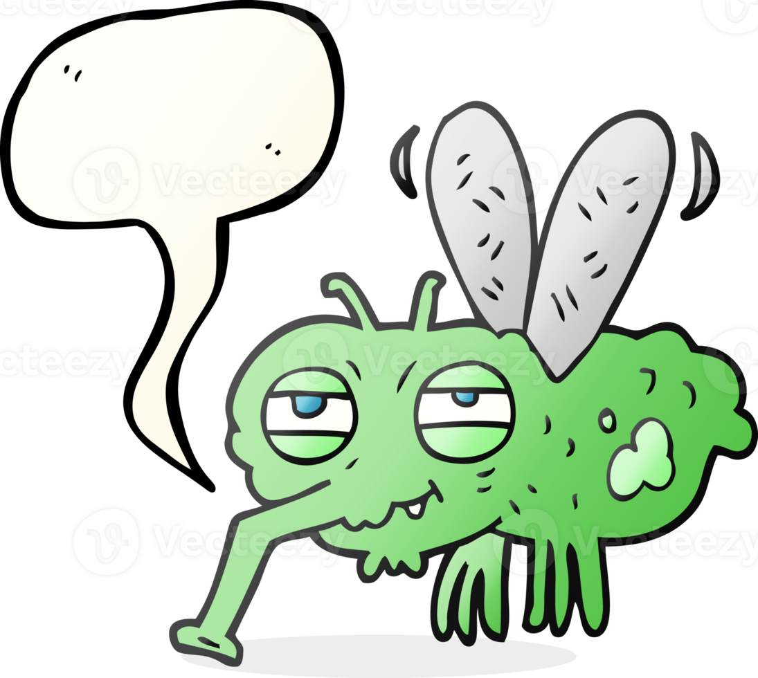hand drawn speech bubble cartoon fly png