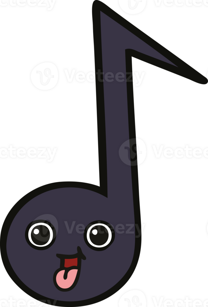 cute cartoon of a musical note png