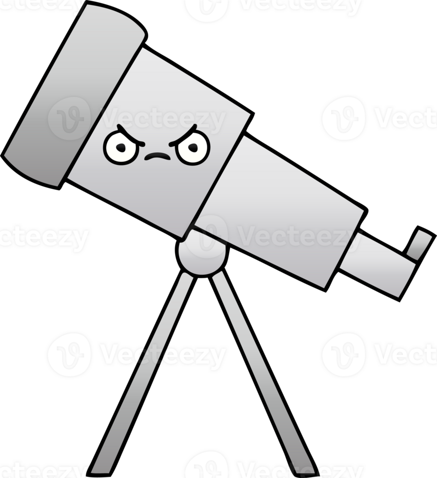 gradient shaded cartoon of a telescope png