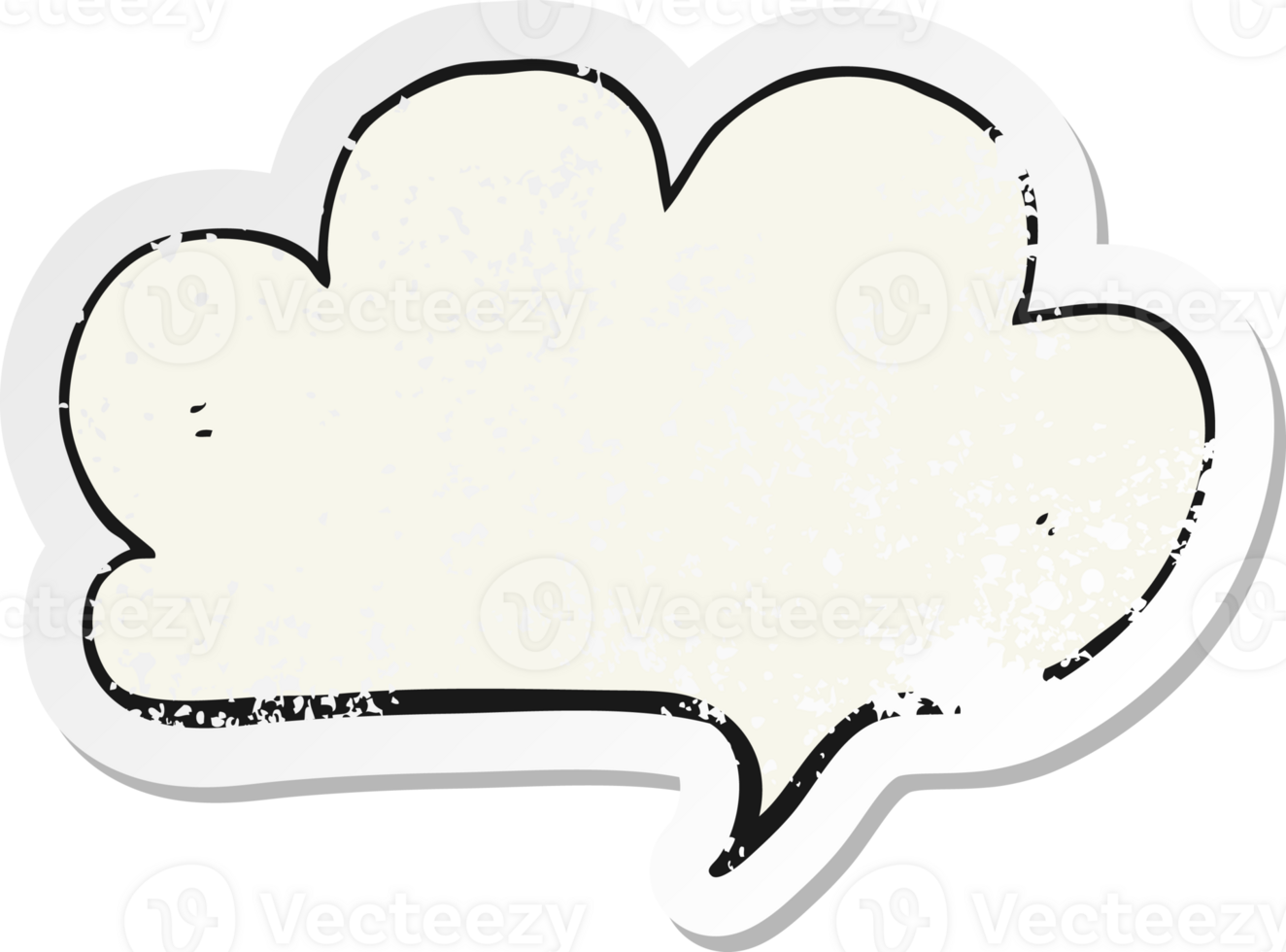 retro distressed sticker of a cartoon cloud speech bubble png