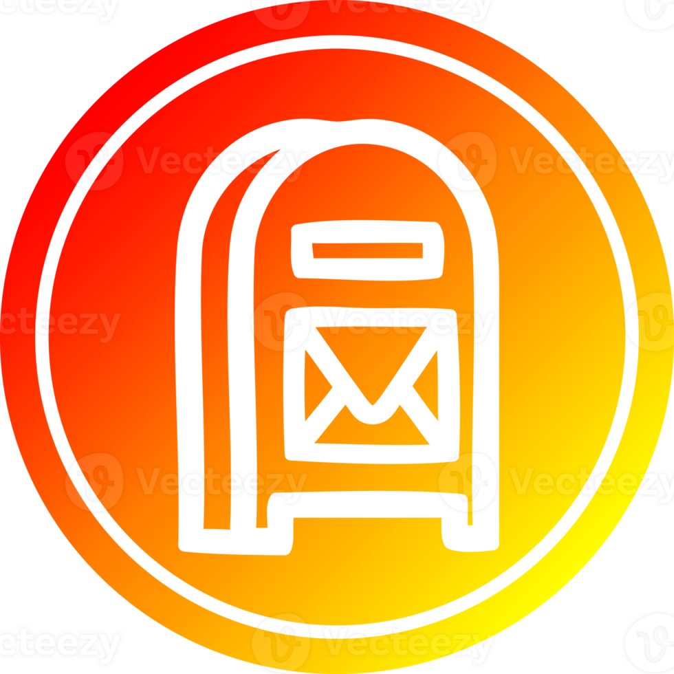 mail box circular icon with warm gradient finish png