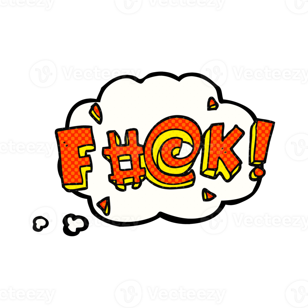 hand drawn thought bubble cartoon swearword png
