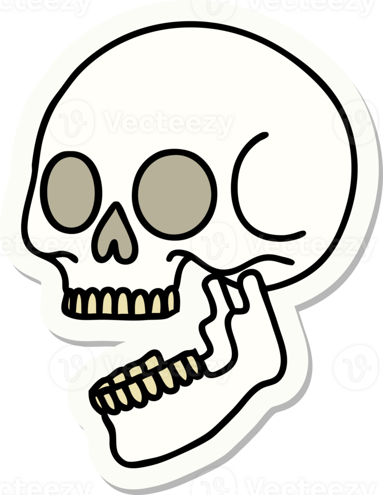 sticker of tattoo in traditional style of a skull png