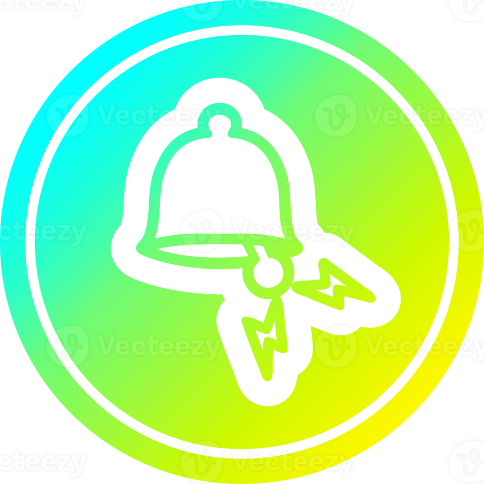 ringing bell circular icon with cool gradient finish png