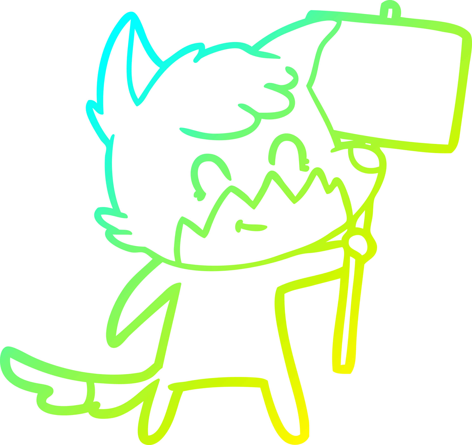 cold gradient line drawing of a cartoon friendly fox with sign 45229361 PNG