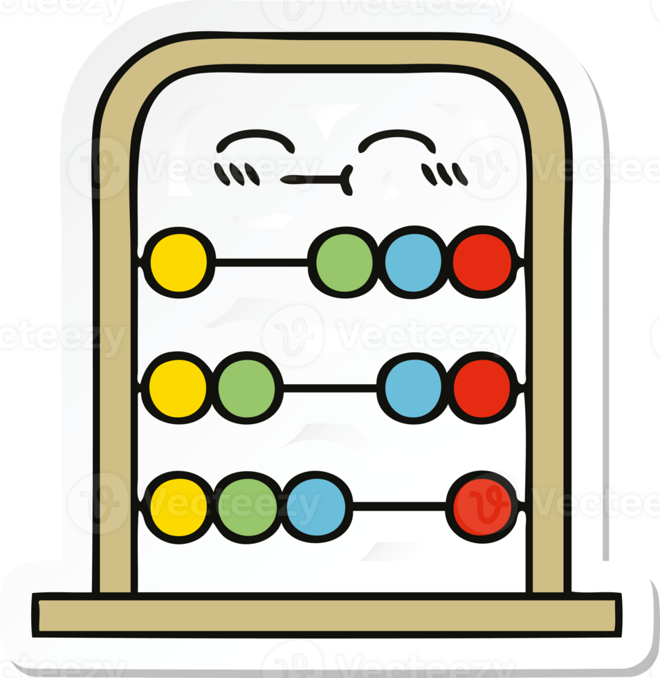 sticker of a cute cartoon abacus png