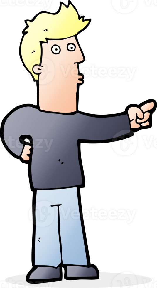 cartoon curious man pointing png