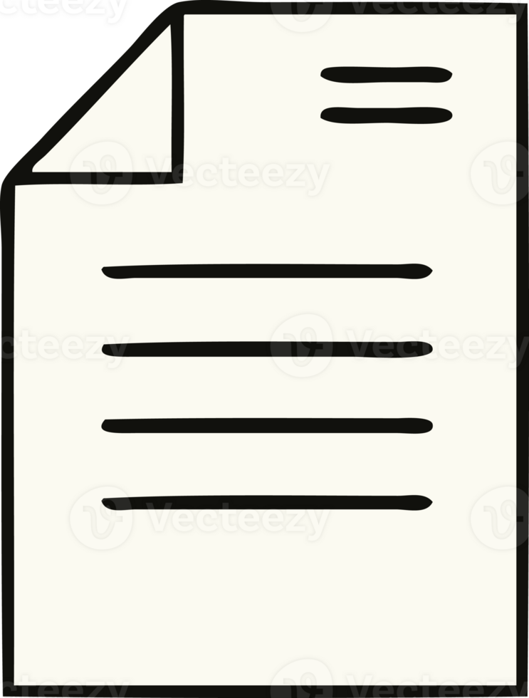 cute cartoon of a sheet of paper png