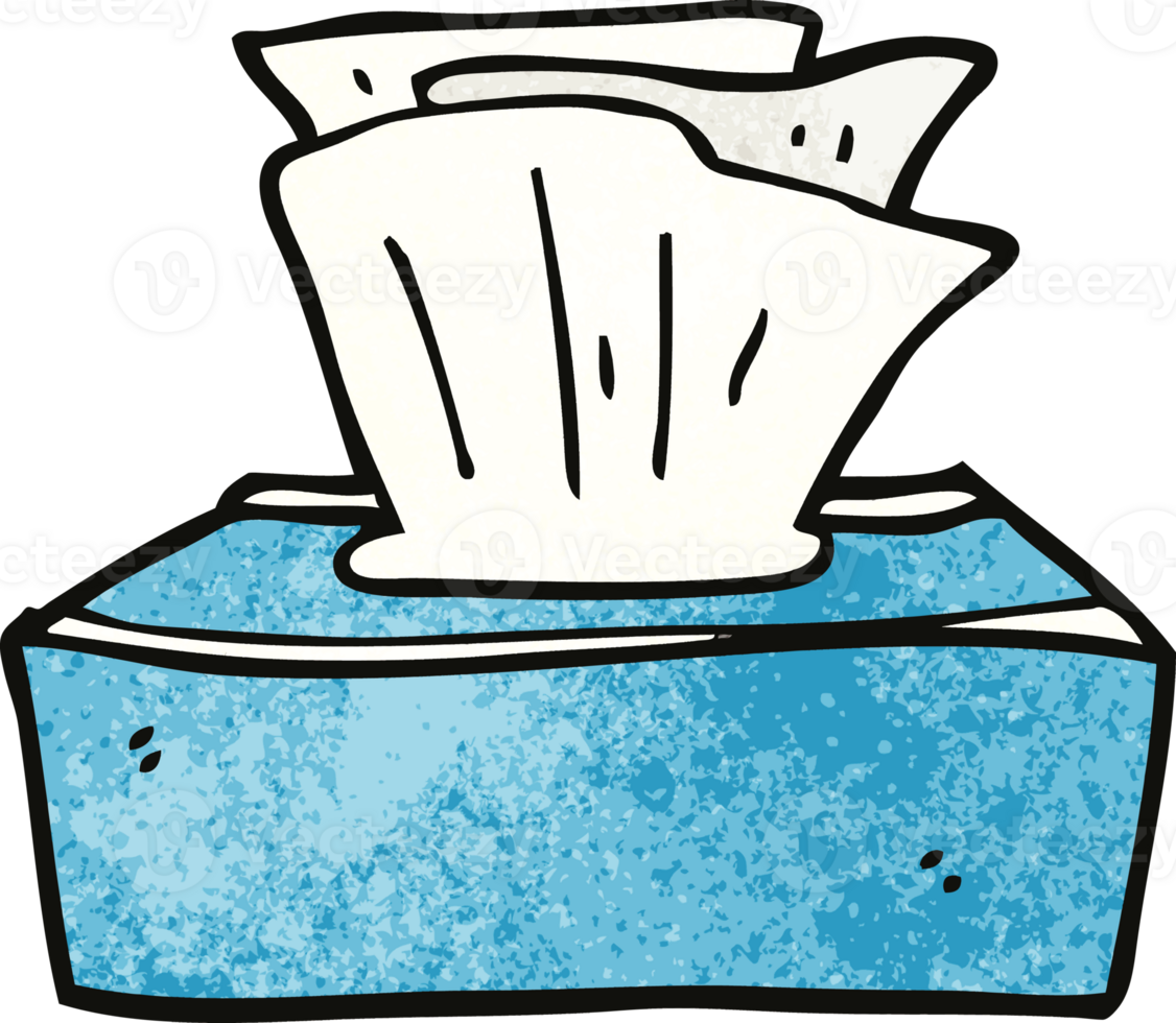 cartoon doodle box of tissues png