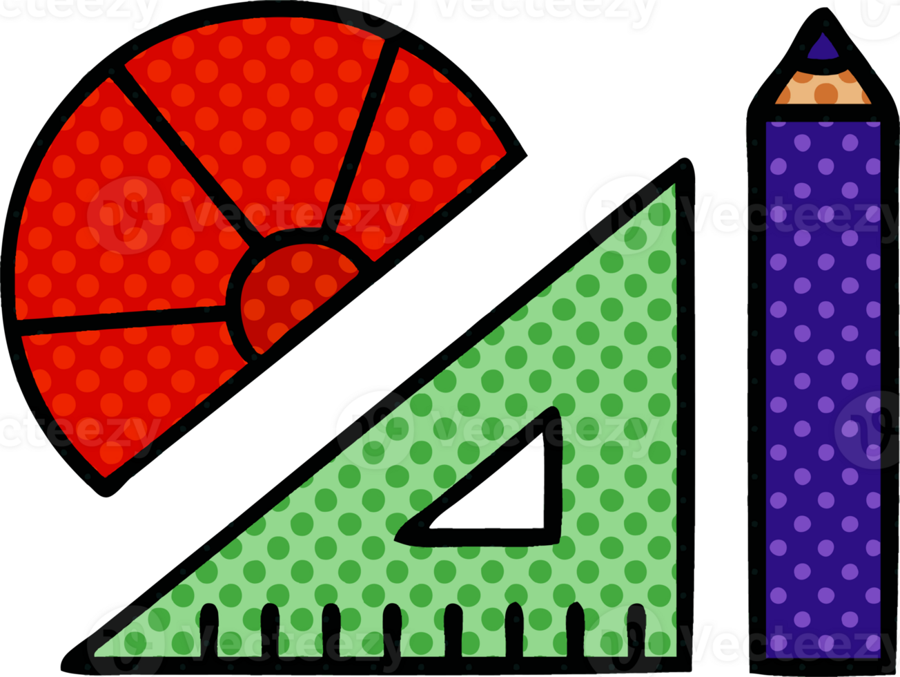 comic book style cartoon of a maths kit png
