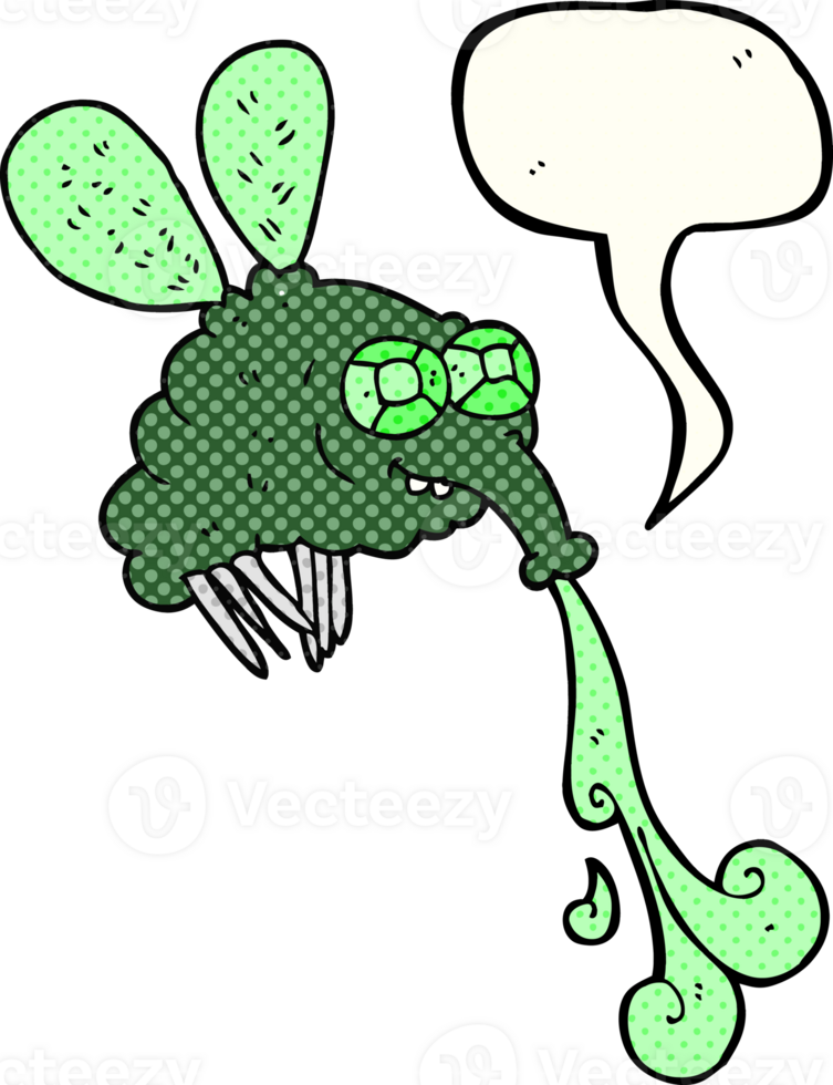 hand drawn comic book speech bubble cartoon gross fly png