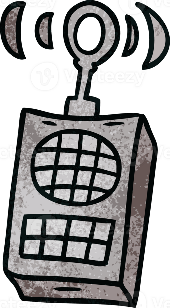 hand drawn textured cartoon doodle of a walkie talkie png