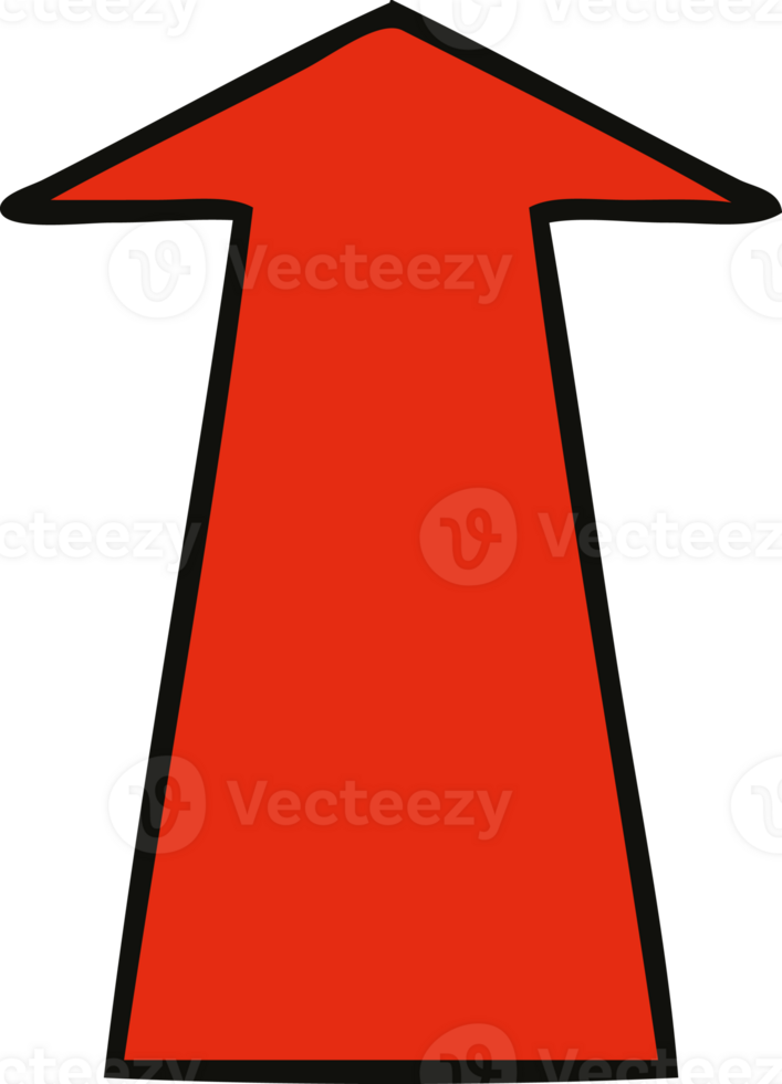 hand drawn quirky cartoon arrow png