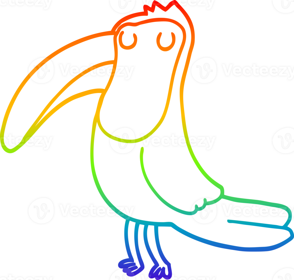 arcobaleno pendenza linea disegno di un' cartone animato tucano png