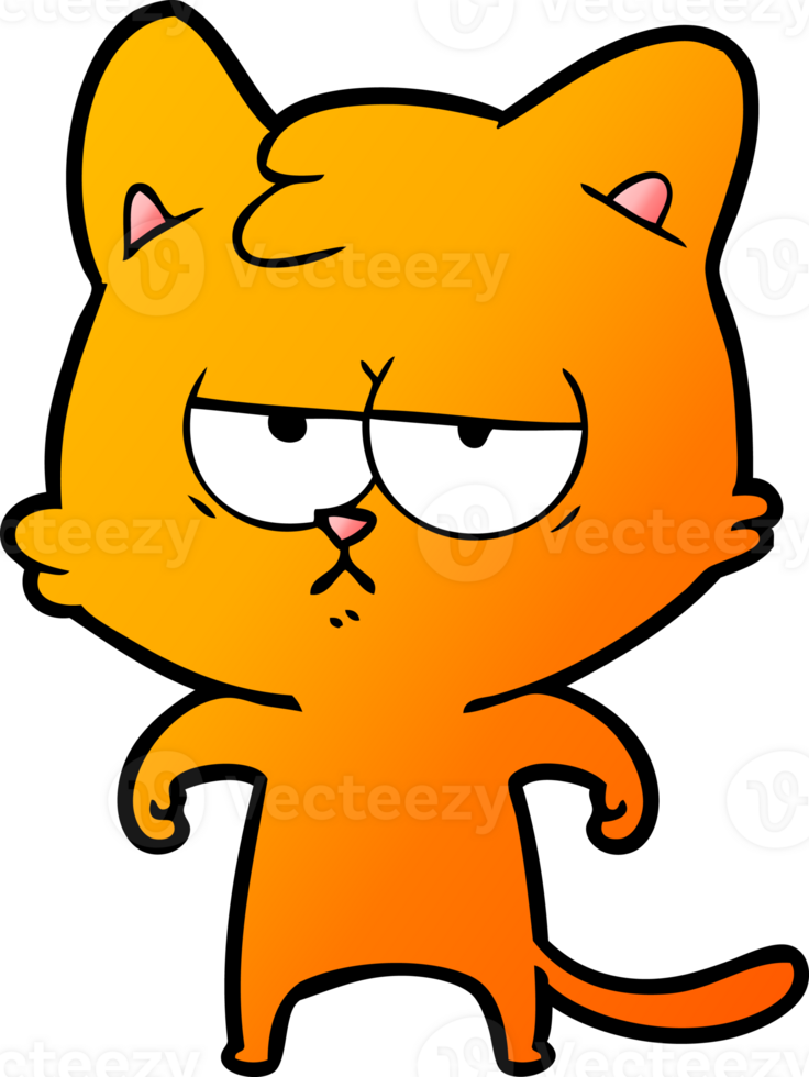 bored cartoon cat png