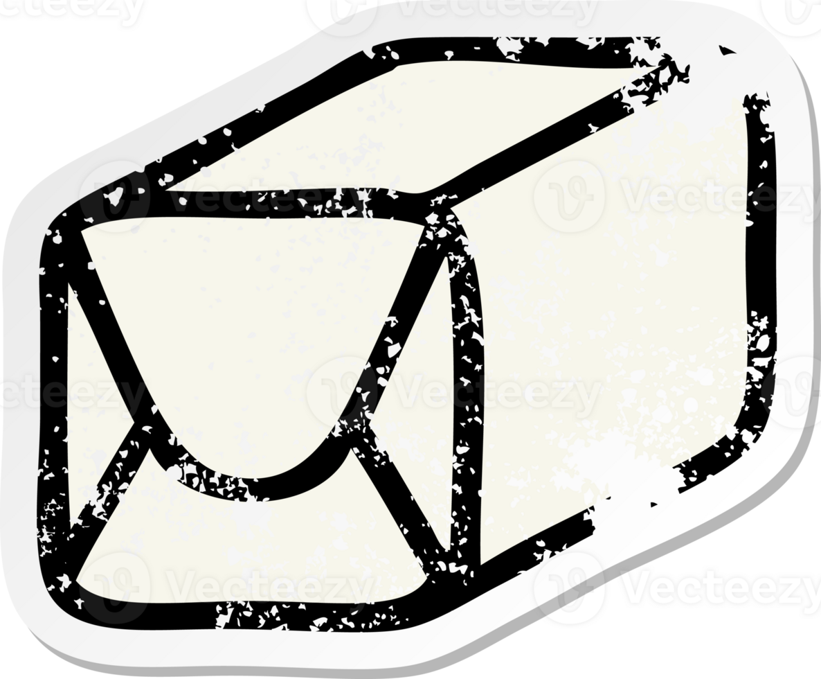 distressed sticker of a cute cartoon paper parcel png