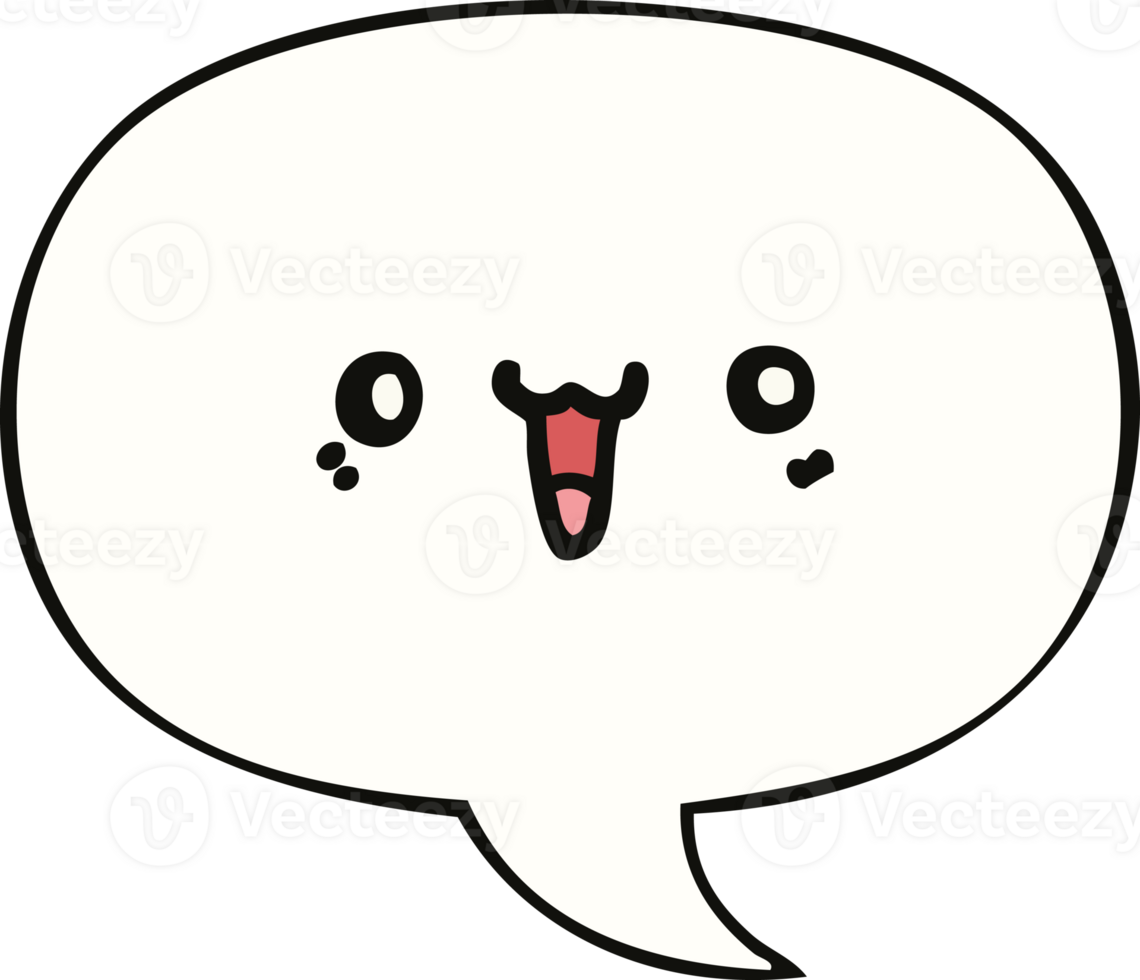 happy cartoon face with speech bubble png