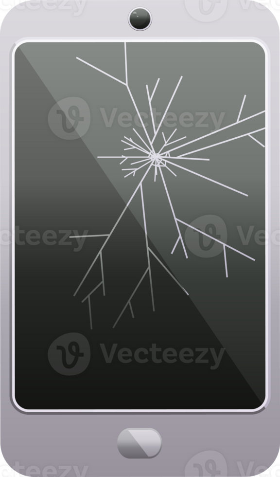 cracked screen cell phone graphic   illustration icon png