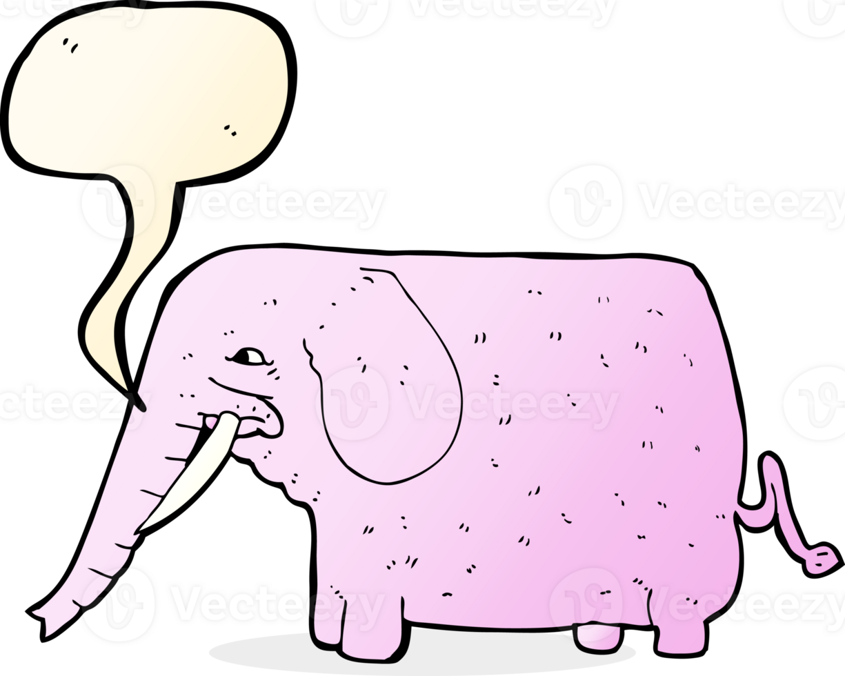 cartoon funny elephant with speech bubble png