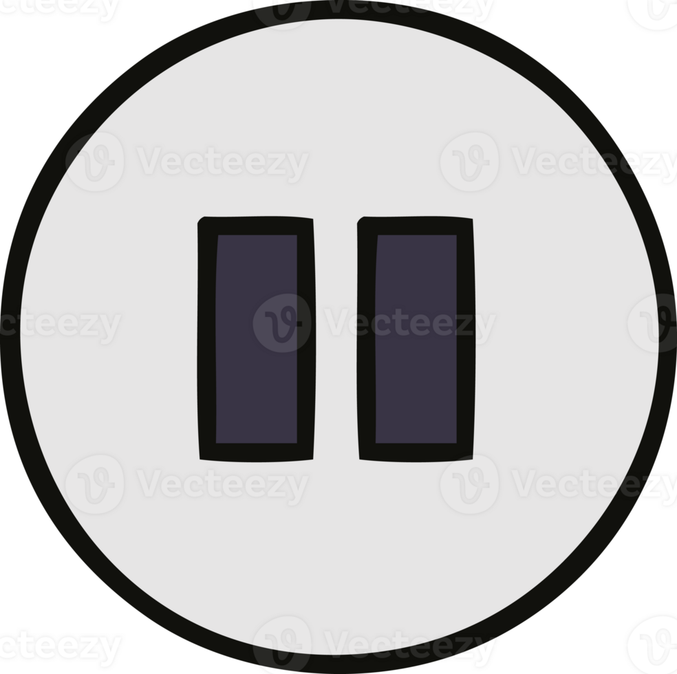 cute cartoon of a pause button png