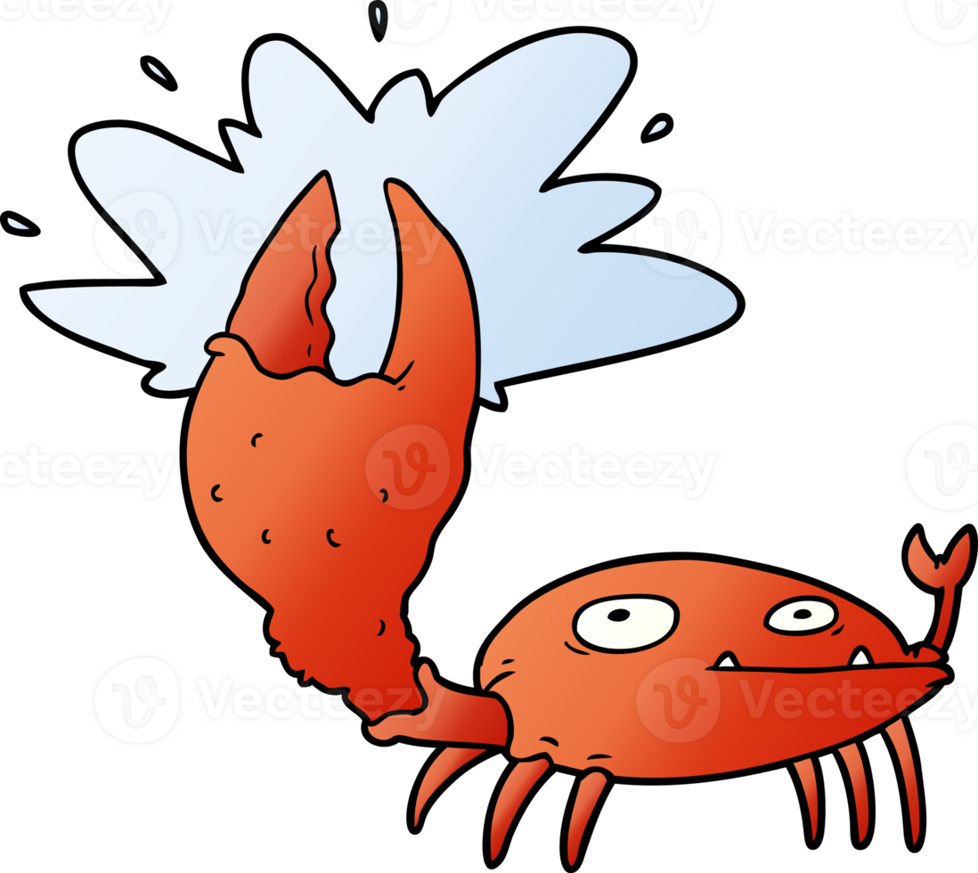 tecknad serie krabba med stor klo png