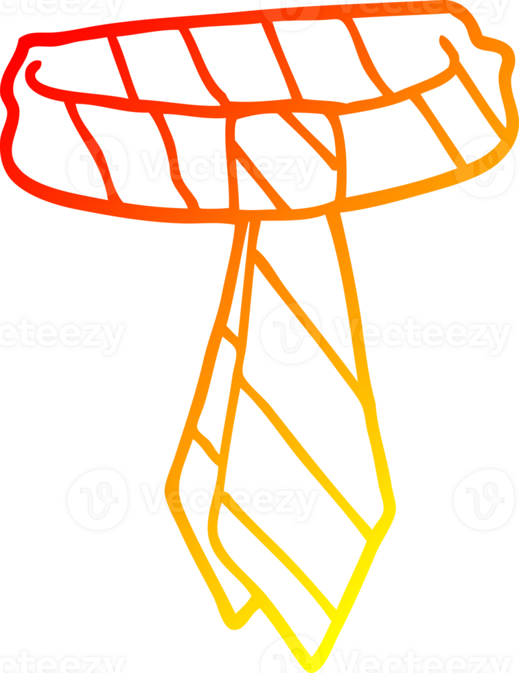 warm gradient line drawing of a cartoon office tie png