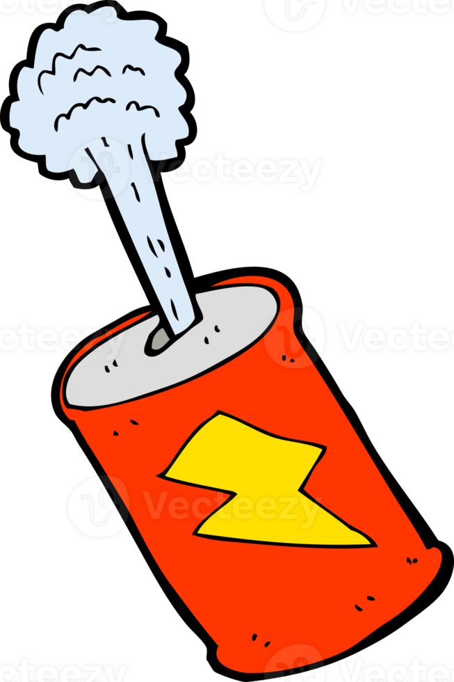 cartoon fizzing soda can png
