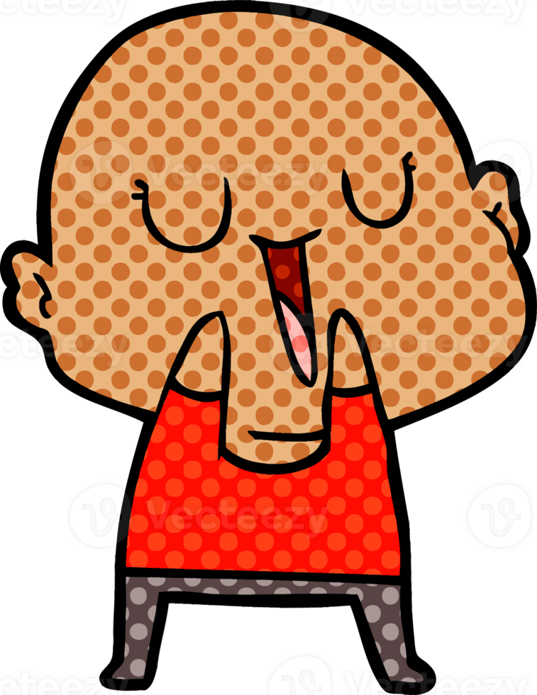 happy cartoon bald man png