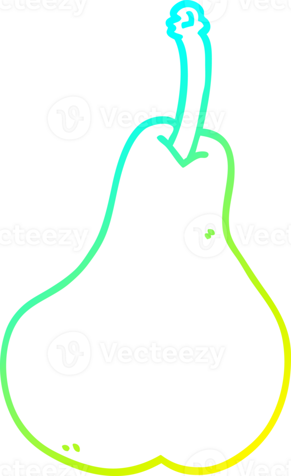cold gradient line drawing of a cartoon healthy pear png