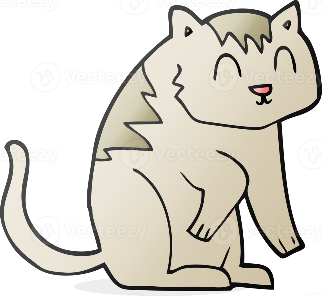 hand drawn cartoon cat png