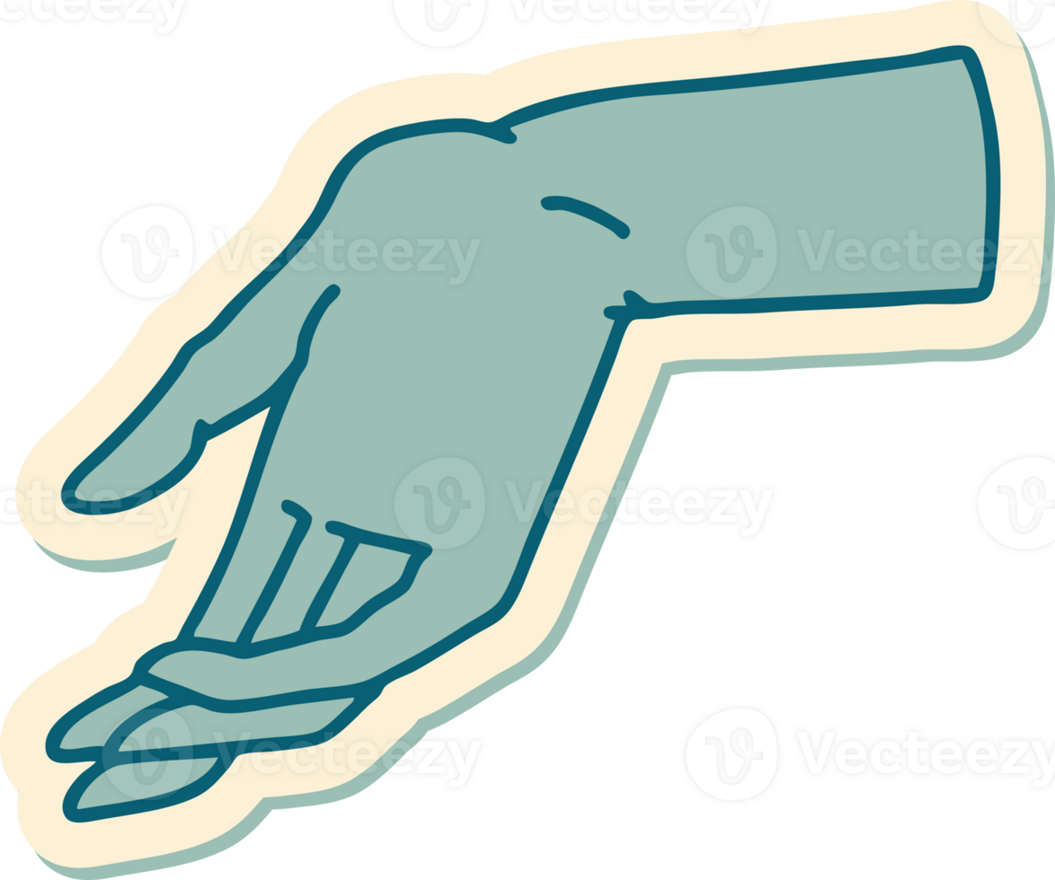 sticker of tattoo in traditional style of a hand png
