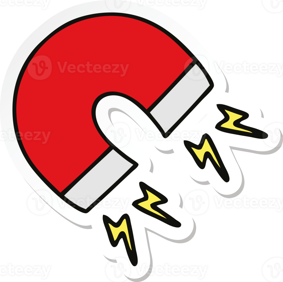 sticker of a cute cartoon magnet png