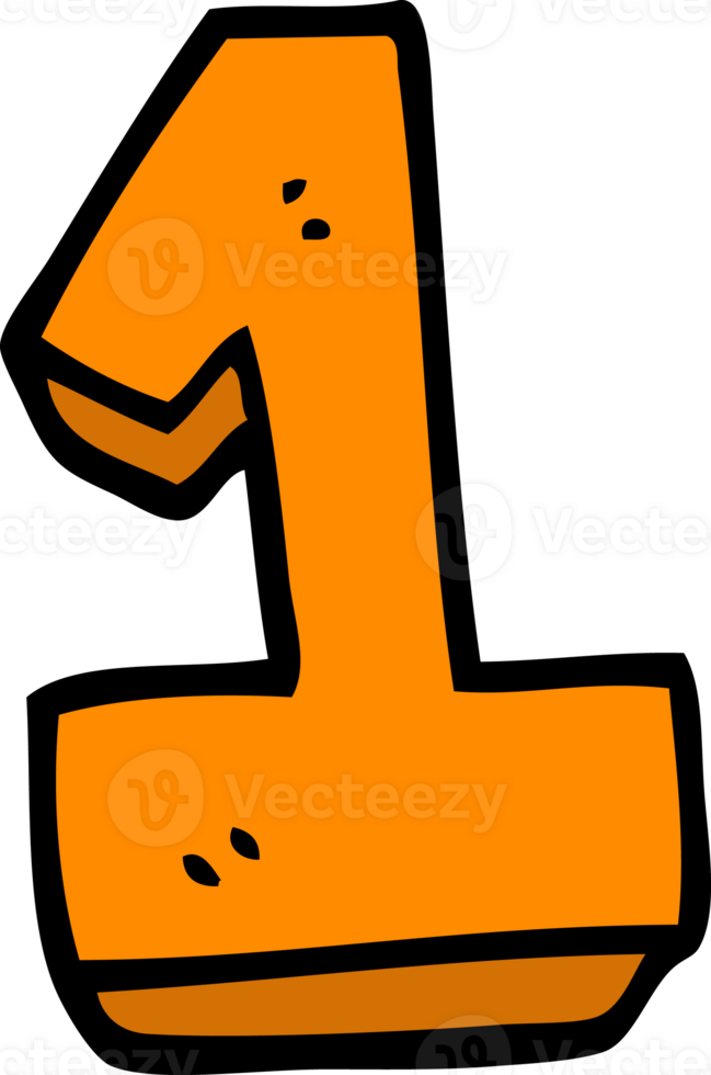 cartoon doodle number one png