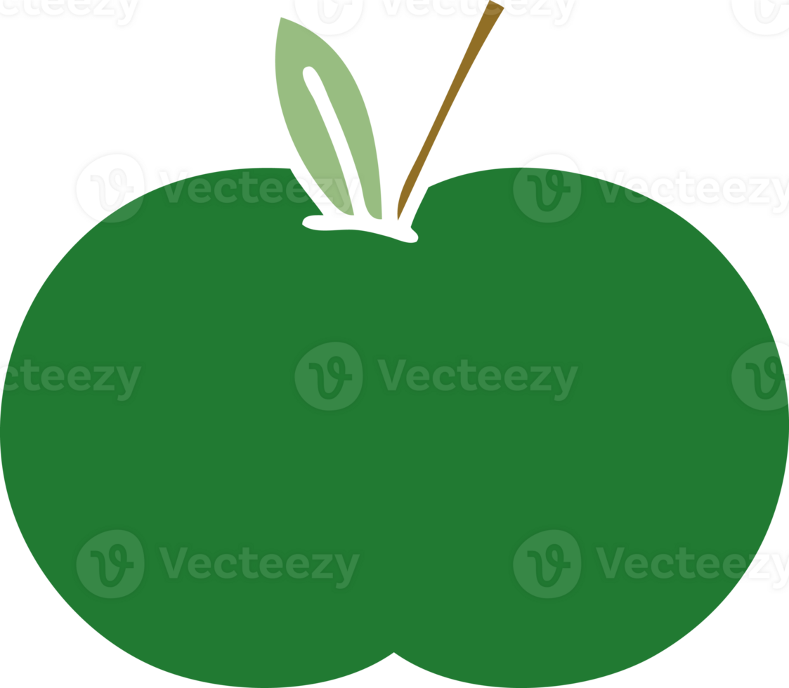 flat color retro cartoon of a juicy apple png
