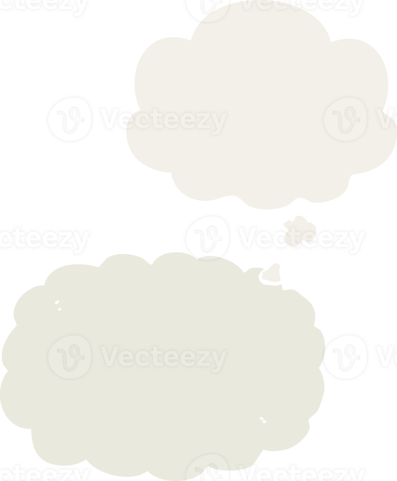 cartoon cloud with thought bubble in retro style png