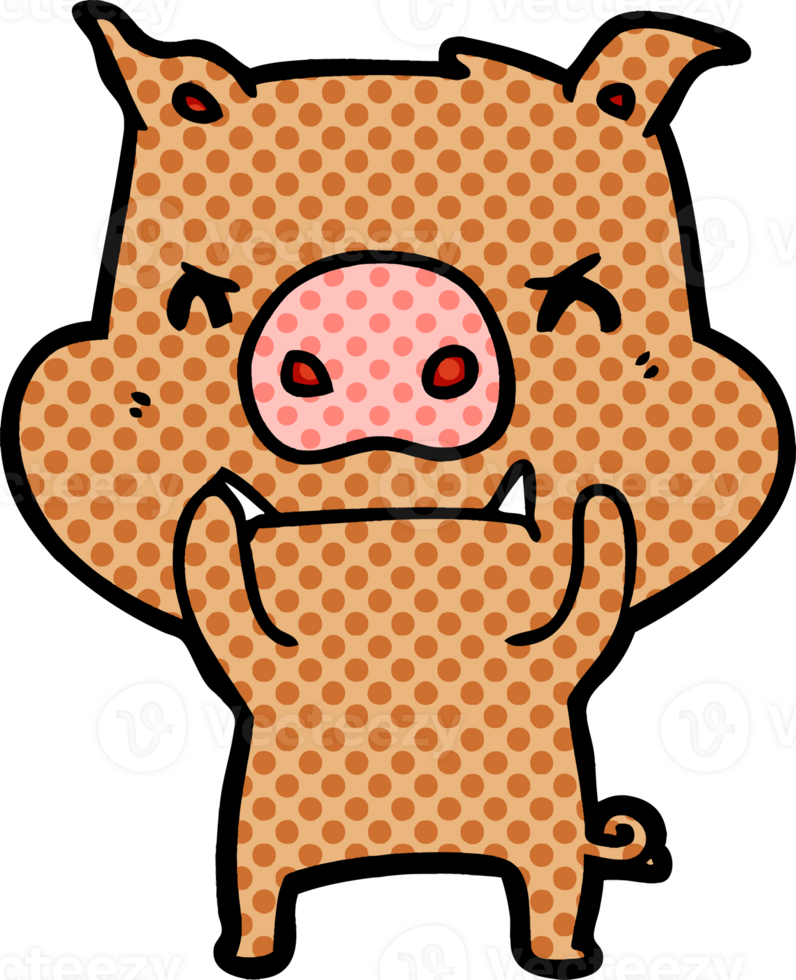 angry cartoon pig png