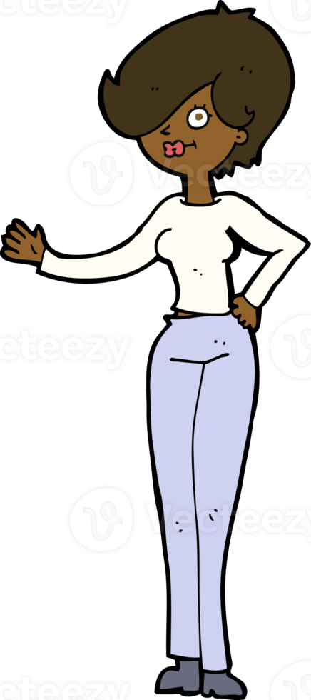 cartoon woman waving png