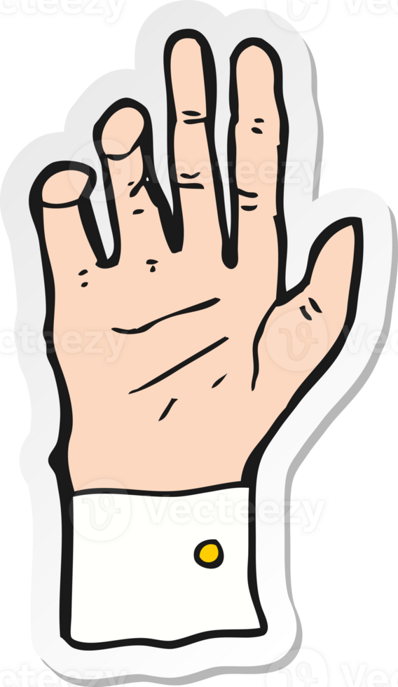 sticker of a cartoon hand reaching png