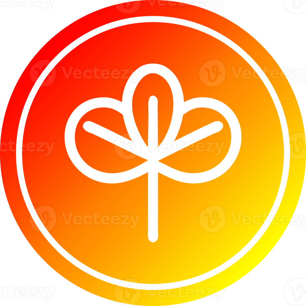 natural leaf circular icon with warm gradient finish png