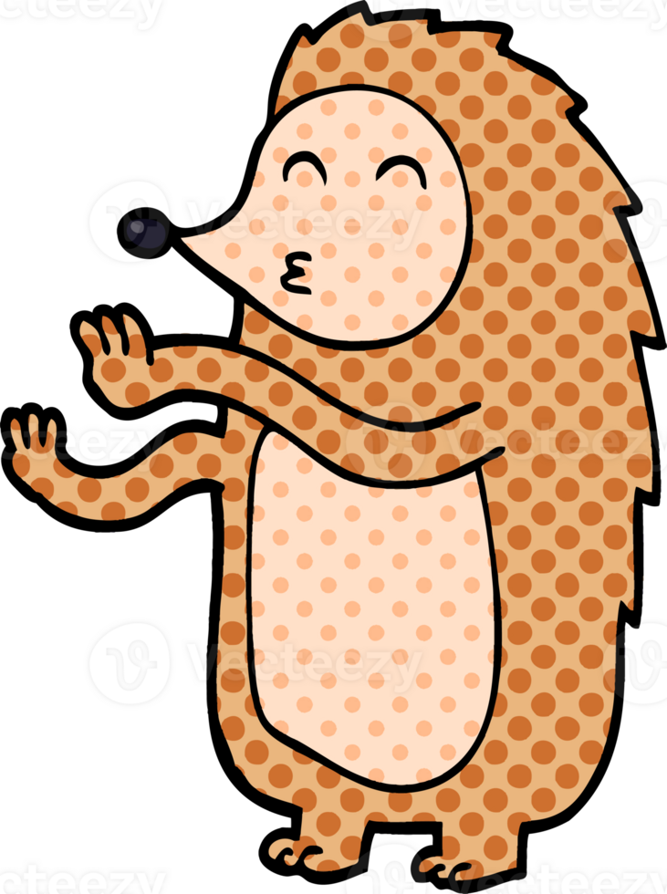 cartoon doodle happy hedgehog png