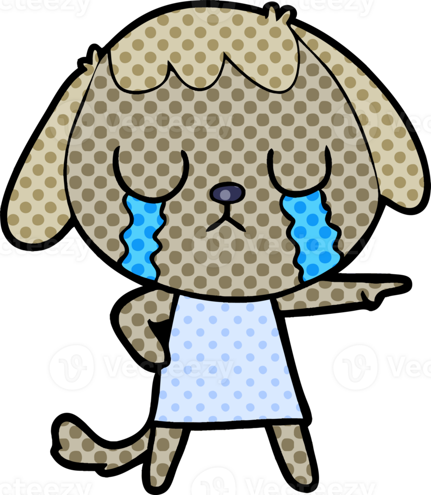 cute cartoon dog crying png